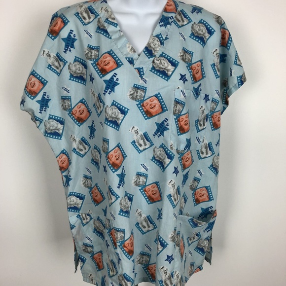 Maryland Women’s Scrub Top Size M Blue RD7 - Picture 1 of 7